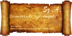 Szentkirályi Amadé névjegykártya
